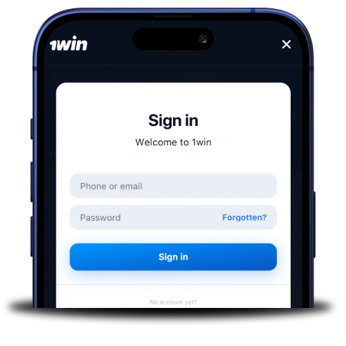 Smartphone displaying 1Win Nigeria Sign In page