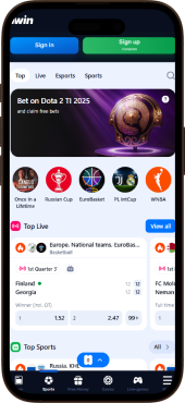 1win app sports screen