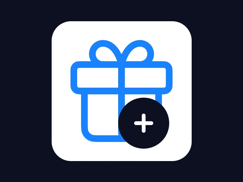 Gift box icon with plus sign symbolizing ₦10,000 no deposit bonus added to 1Win Nigeria account balance after verification.