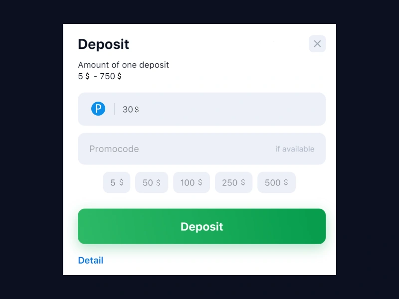 1Win Nigeria Deposit form with amount input field and Continue button highlighted for user confirmation.