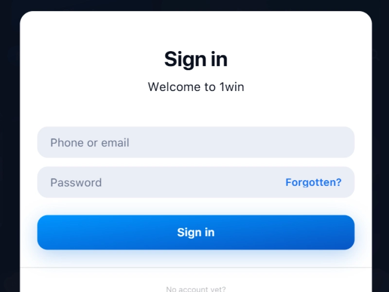 1Win Nigeria mobile login form with highlighted fields for email, phone number, and password entry.