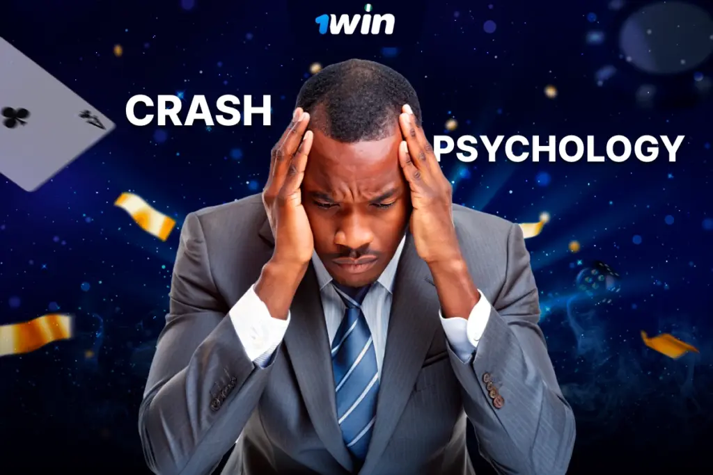 Crash game psychology concept on 1win showing player emotions