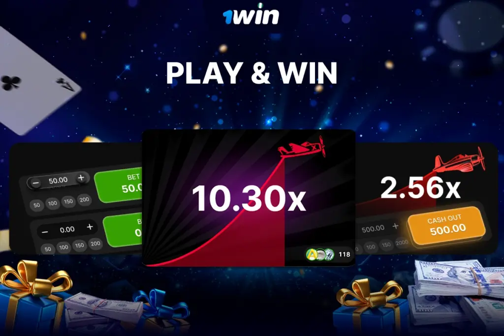 Play and win crash game on 1win with live multiplier growth